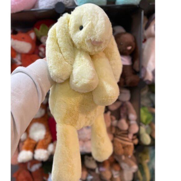 Custom-dyed Huge Lemon Yellow Smudge Bunny UK Exclusive White Company Jellycat - Picture 1 of 9